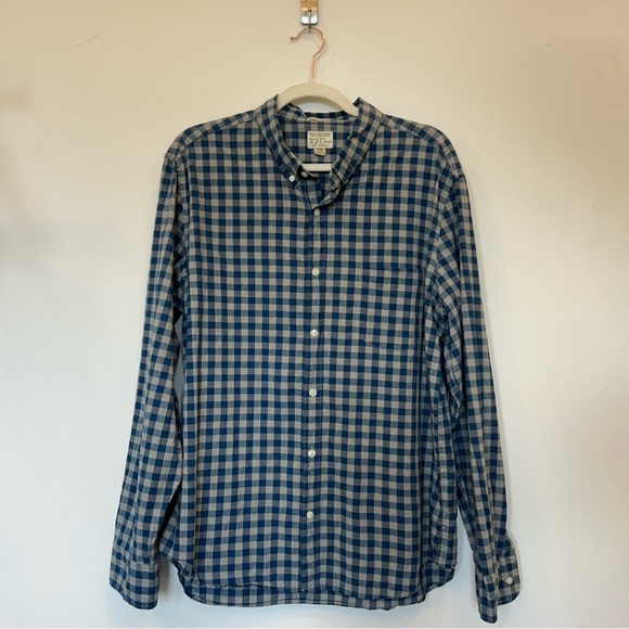 J. Crew Blue and Green Casual Button Down Shirt - Picture 3 of 4